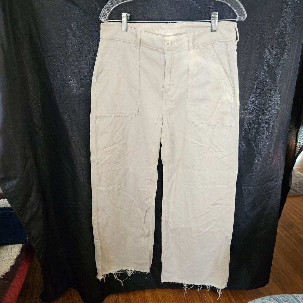 AMERICAN EAGLE Super High-Rise Baggy Distressed Cuff Jeans Size L